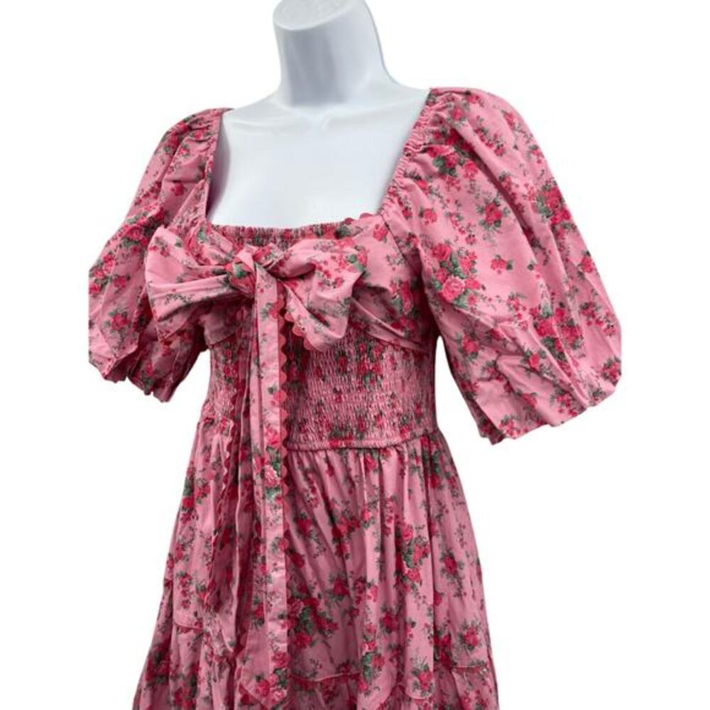 Peach Love California Pink Puff Sleeve Mini Dress - Picture 3 of 8